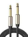 UGREEN Guitar Cable 1/4 Inch Electric Bass AMP Patch Cord, 24K Gold-plated Connector Professional Audio Sound for Electric Bass Guitar, Drum Kit, Digital Piano & Keyboard and More Instrument(2M/6.5ft)