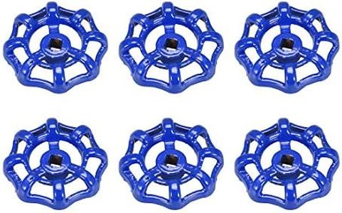 uxcell Metal Outside Faucet Round Wheel Handle, Square Broach 6x6mm, Wheel OD 51mm Paint Cast Steel Blue 6Pcs