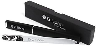 G.Liane Crystal Glass Nail File Professional Double Sided Etched Crystal Nail Files Set for Nail Art & Nail Care Alternative to Metal Nail Files Emery Boards & Buffer (Rose Black)