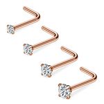 20G 1.5mm 2mm 2.5mm 3mm 3.5mm 4mm Nose Rings, 4-12Pcs Clear Diamond CZ Nose Studs Nose Piercings Jewellery