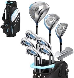 Precise AMG Complete Womens Golf Clubs Set, Includes Driver, Fairway, Hybrid, 6-PW Irons, Putter, Stand Bag, 3 H/C's, Golf Clubs Women Right Handed, Regular & Petite Sizes