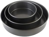 Chicago Metallic 5233128 Professional Non-Stick 3-Piece Round Cake Pan Bakeware Set, Gray