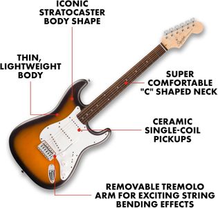 Squier Stratocaster Electric Guitar – Sunburst Finish