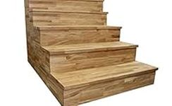 Solid Oak Stair Cladding Kit - Tread: 0.995M x 300mm x 27mm, Riser: 0.995M x 185mm x 18mm - Solid Oak Timber (1 Set of Tread and Riser)