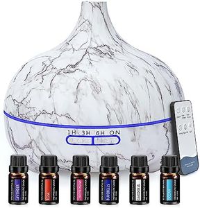Diffusore di Oli Essenziali, Diffusore di Aromi Ultrasuoni da 550ml, 7 Colori LED e 4 Timer, Aromaterapia Diffusori per Casa, Ufficio, Spa, Yoga, Camera da Letto