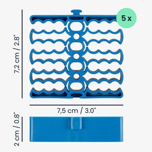 kwmobile Cable Comb Organisers Set of 2 – Blue Wire Management Clips with Screws