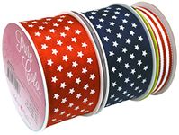 Morex Ribbon 30140P3-914 Wired Ribbon w/Stars and Stripes 1.5" X 12 YD Patriotic Ribbon for Gift Wrapping, Red/White/Blue (3-Pack), 4th of July Decorations, American Flags Gift Ribbons for Crafts