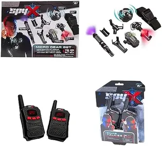 MUKIKIM SpyX/Micro Gear Set + Walkie Talkies - 4 Must-Have Spy Tools Attached to an Adjustable Belt + 2 Player Buddy Play Walkie Talkies! Jr Spy Fan Favorite & Perfect for Your Spy Gear Collection!