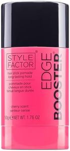 Style Factor EDGE BOOSTER Hair Stick Pomade with Beeswax | Strong Hold Slick Stick for Flyaways, Edges & Baby Hair | Lightweight Hair Wax Stick for Sleek Buns & Ponytails | Cherry | 1.76oz
