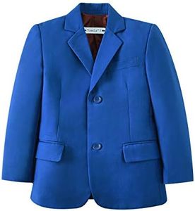 YuanLu Toddler Boys Formal Suits Two Buttons Kids Blazer Jacket Royal Blue Size 2T