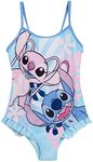 Disney Girls Stitch Swimming Costume 13-14 Years Blue