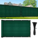 UIRWAY Privacy Fence Screen 4' x 50' Heavy Duty Windscreen Fencing Mesh Fabric Shade Net Cover with Brass Grommets for Outdoor Wall Garden Yard Pool Deck (Green)