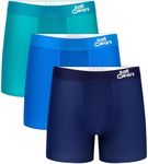 JustWears Everyday Mens Boxer Briefs, 3 Pack | Breathable Anti-Chafe Underwear with Moisture-Wicking MicroModal Air Cool Fabric | Ergonomic Support | Seamless Sustainable Boxers for Men | Pants Gift
