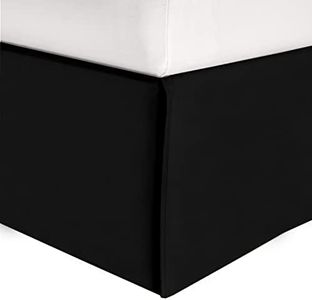 Elegant Comfort 1-Piece Solid Bed Skirt, 1500 Thread Count Egyptian Quality, Minimalist Design with a Modern Look- Easy Care, Wrinkle and Stain Resistant, Bedskirt, Queen, Twilight Black