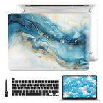 Batianda Case for New MacBook Pro 13 Inch 2022 M2 Chip and Model A2338 M1 A2251 A2289 2021 2020 Release,Creative Series Hard Shell with Keyboard Cover & Screen Protector, Golden Watercolor Texture