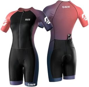 SLS3 Triathlon Suits Women Elite Aero Sleeved Tri Suit Women, Trisuit, Quick-Dry, Italian Chamois, Ready for Any Distance (Nova, Large)