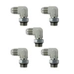3/8" JIC Male x #10 SAE/ORB Male Corner/Elbow Hydraulic Adapter Fitting (5-PACK) | 6801-06-10