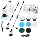 Tusmad New Electric Spin Scrubber 9 in 1 Cordless Cleaning Brush and golves with Adjustable Speed, LED Display, Electric Scrubber for Cleaning Bathroom (Multicolour)