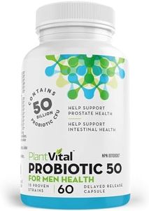 PlantVital Probiotic Supplement for Men - 50 Billion CFUs, 15 Strains Probiotics for Men - Supports Prostate, Digestive, and Gut Health - 2 Month Supply, 60 Capsules