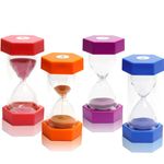 Hourglass Sand Timers Colorful Sandglass Timer Hourglass Set Sand Clock Timer Visual Sandtimer 3/5/10/20 Minutes for Kids Classroom Office Kitchen(4 Pcs)