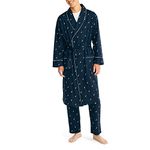 Nautica Men's Woven J-Class Robe, Peacoat, Small/Medium