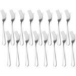 16 PCS Dinner Forks, Stainless Steel Forks Silverware Set, Silver Cutlery Set for Home, Restaurant, Dishwasher Safe (8 inch, Silver)