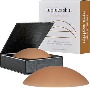 Nippies Non-Adhesive Bra Liner Nipple Covers for Women – Reusable Silicone No-Show Inserts Bra Pad Enhancements with Travel Box - Coco