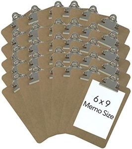 Trade Quest Memo Size 6'' x 9'' Clipboards Standard Clip Hardboard (Pack of 30) (Pen Not Included - for Scale Only)
