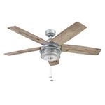 Honeywell Ceiling Fans Foxhaven, 52 Inch Farmhouse Indoor Outdoor Ceiling Fan with Light, Pull Chain, Dual Mounting Options, Dual Finish Blades, Reversible Motor - 51631-01 (Galvanized)