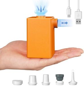 FLEXTAILGEAR - MAX Pump Plus Portable Air Pump with 3600mAh Battery USB Rechargeable Lightwight Quick Inflate Deflate for Pool Floats Bed Air Mattress Swimming Ring (Orange)