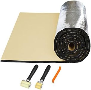 uxcell 1 Set Car Sound Insulation Mat 10mm Door Hood Engine Heat Insulation W/ Installer Tool 100x100cm 40"x40"