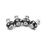 4Pcs Black Aluminum Alloy Decorative License Plate Bolt Screw for Car Motorcycle 1996-2023