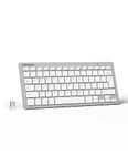 TECKNET 2.4G Wireless Keyboard For Windows/Chrome OS, UK Layout Compact Mini Keyboard, Small Silent Whisper-Quiet Keyboard with 12 months Battery Life (Silver)