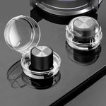 KRUTEAZ Gas Stove Switch Protective Cover, Minimalist Clear Kitchen Stove Gas Knob Cover for Kitchen | Plastic White (1-Pair)