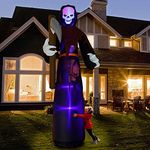 Twinkle Star 12 FT Halloween Inflatables Large Lighted Reaper Grim Ghost, Giant Scary Ghosts with LED Lights Animated Blow Up Yard Prop Lawn Decorations, for Home Garden Party Indoor Outdoor Décor