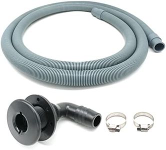 Marine Bilge Pump Hose 3/4 Inch Plumbing Kit, 5FT Marine Bilge Pump Hose Installation Kit, 90 degree Black Elbow Thru-Hull Scupper 3/4 Inch, 2 pcs of 304 Stainless Steel Clamps