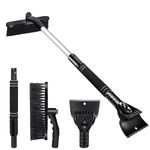 Gofady 3 in 1 Ice Scraper for Car Windscreen, 80cm Detachable Ice Scraper with Snow Brush and Ergonomic Foam Handle for Cars, Trucks, SUV