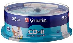 Verbatim 43439 AZO 52x Wide Printable CD-R - 25pk