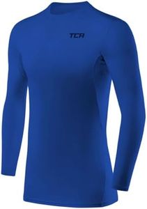 TCA Hyperfusion Compression Base Layer Maglia Manica Lunga sotto Maglia da Uomo - Girocollo - Blu Acceso, XL