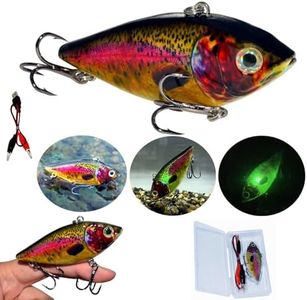 Abziyat Fishing Lure Bait Swimbait Vibration Electric Minow USB Charge Wobblers Flashing LED Light 3.1inch Vivid Fish (C)