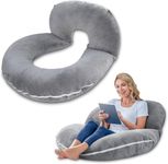 Meiz Reading Pillow, Back Pillow for Bed Sitting Up, Reading Pillow for Bed Adult, Back Support Pillow, Use for Relaxing and Gaming, Suitable for Adults & Kids, Gray