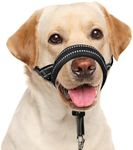 BARKLESS Soft Dog Head Collar, Padded No Pull Head Halter, Dog Training Nose Leash with Safety Link for Medium Large Dogs, Adjustable Muzzle Leash, Easy Control for Dog Walks(Black, M)