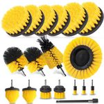 18pcs Drill Brush Attachment Set -Drill Brush Cleaning Brushes Set Power Scrubber Brush for Cleaning with Extend Attachment Drilling Brushes for Grout, Floor, Tub, Tile, Shower,Kitchen (18)