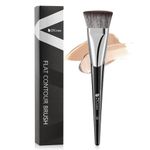 DUcare Foundation Brush,Contour Bronzer Self Tanner Brush Makeup Brush for Liquid Makeup Flat Top Professional Buffing Blending Mineral Powder Face Brush, Black