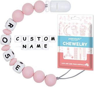 personalised dummy Clip with Name, Panny & Mody Binky Clip Fit All dummy Styles(Light Pink)