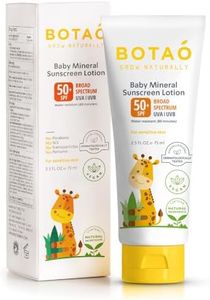 Botao Baby 100% mineral Zinc Oxide baby sunscreen – safe natural sunblock lotion for babies: SPF50 Broad Spectrum UVA UVB,For sensitive skin Baby Face Body Protection, Sunblock Cream 2.5 Oz