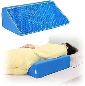 NEPPT Wedge Pillows for Sleeping Bed Gel Wedges Body Positioners 30 Degree Incline Wedge Pillow for Adults, Back Pain, Bed Sore Medical Foam Elevated Legs Bolster (Blue-Gel)