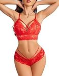 Avidlove Sexy Lingerie Set for Women Super Stretchy Lace Bra and Panty Sets Two Piece Bralette Set Lace Lingerie