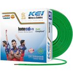 KEI WIRES & CABLES Homecab 1.5 sqmm 1 Core Copper Flame Retardant House Wire PVC Insulated Cable for Domestic & Industrial Electrical Wiring (Green, 90 Meters)