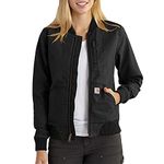 Carhartt Women's Rugged Flex Relaxed Fit Canvas Jacket, Black, Large